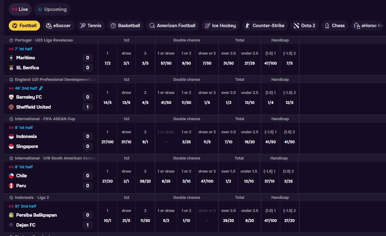 Gtspins Casino sportsbook with live football betting odds and sports markets